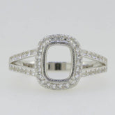 14K White Gold Semi Mount Ring Setting Cushion CU 9x7mm GTL20275R14K - Syzjewelry